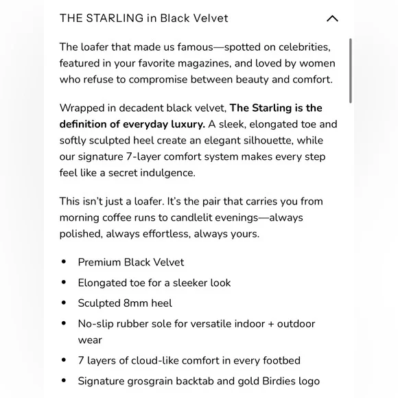 BIRDIES Starling Black Velvet Loafer, size 9.5, New in box - Picture 11 of 15